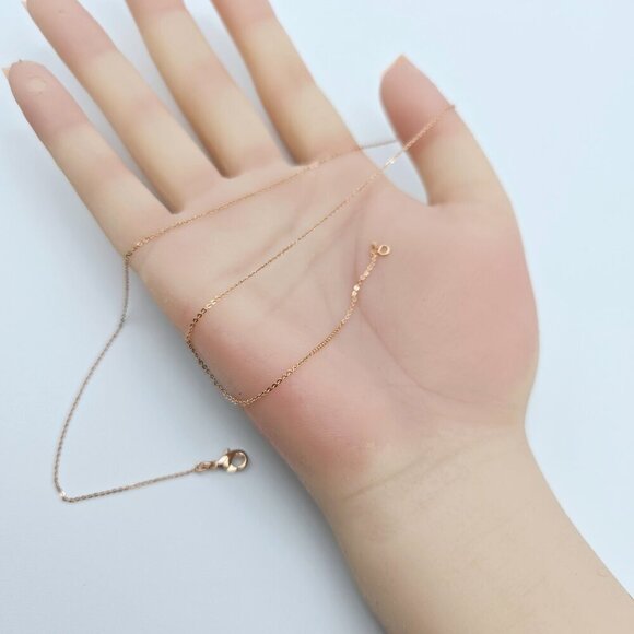 "Delicate Rose Gold Chain Necklace, 18 Inch, Gold Plated Over Brass, XPNL0099 - Picture 12 of 12